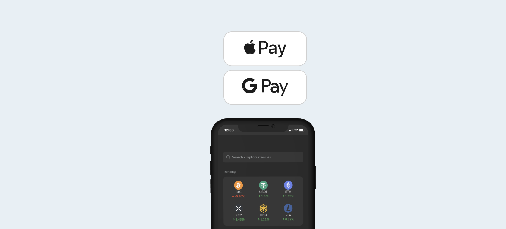 Transfer funds for trading on the Bitcoin Store via Apple and Google Pay  services!